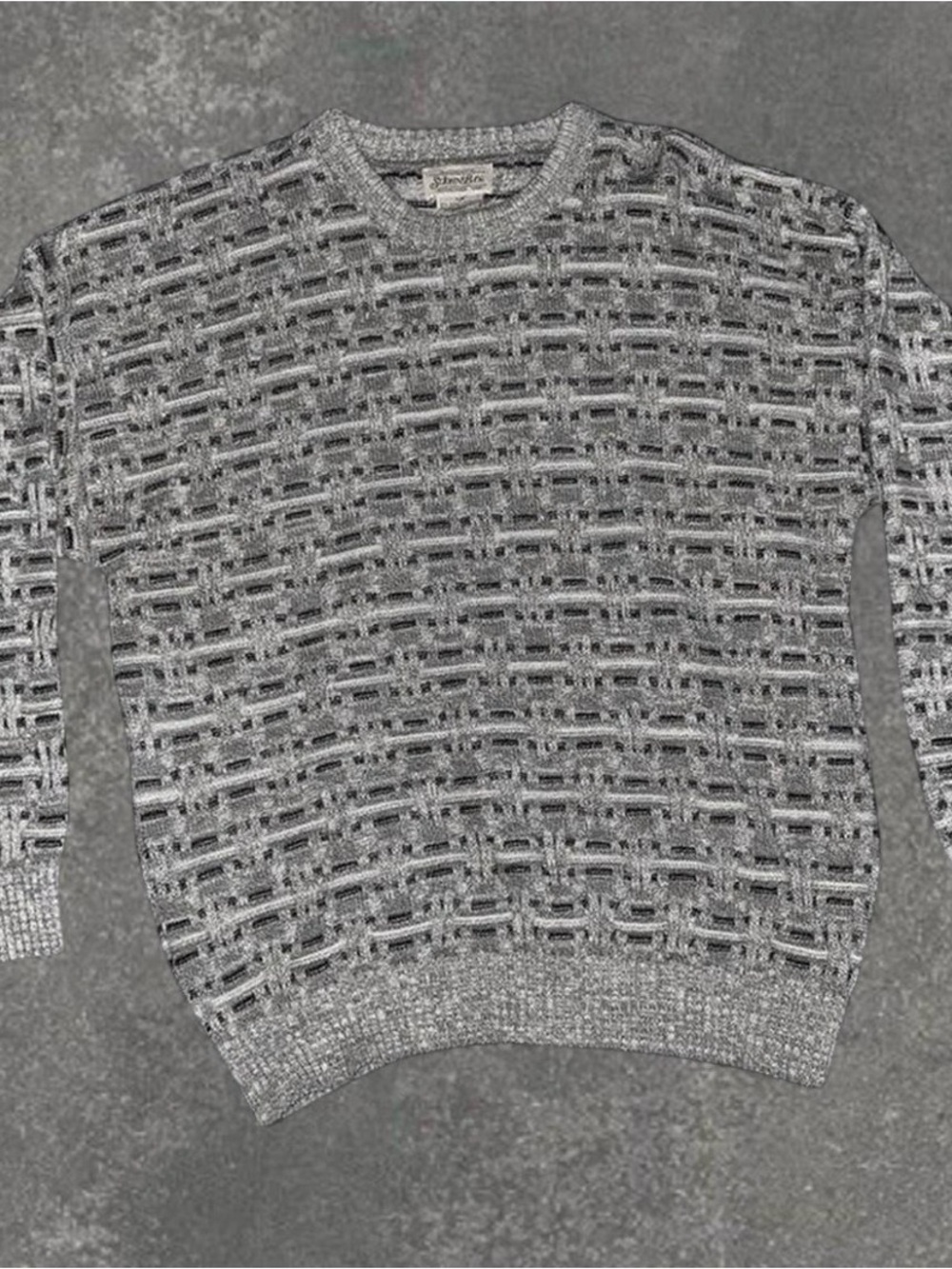 St. John's Bay Gray Textured Crewneck Sweater